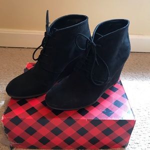 Black lace up booties